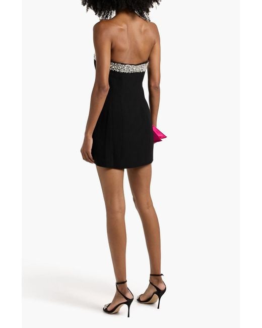 A.L.C. Black Elsie Strapless Crystal-Embellished Crepe Mini Dress
