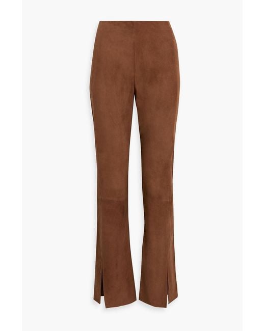 Theory Brown Suede Bootcut Pants