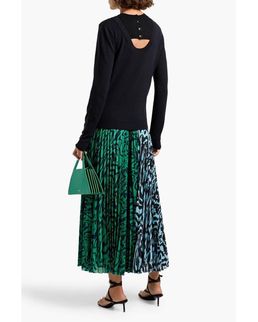 3.1 Phillip Lim Blue Cutout Wool-blend Sweater