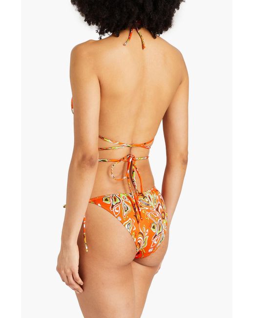 Emilio Pucci Orange Printed Triangle Bikini