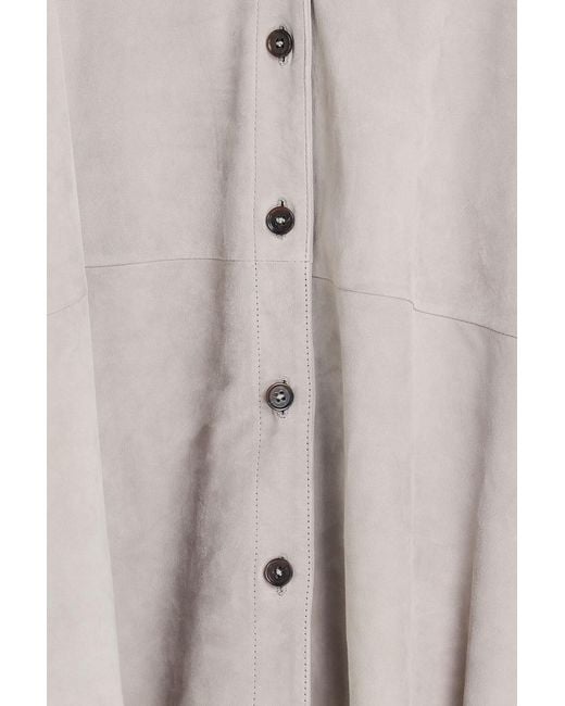 Arma White Caterine Suede Shirt Jacket