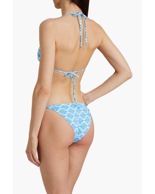 Melissa Odabash Blue Cancun Printed Low-rise Bikini Briefs