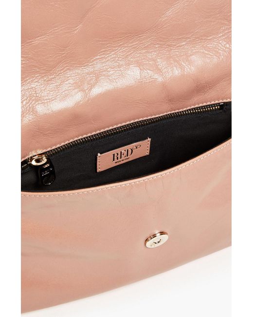Red(v) Pink Studded Shirred Leather Shoulder Bag