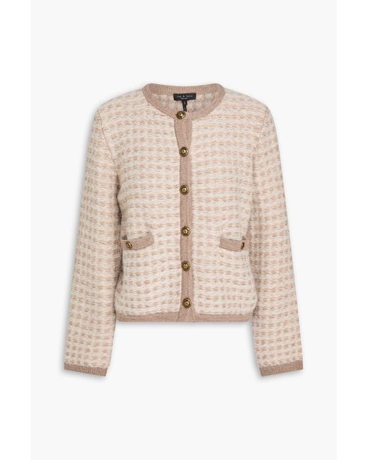Rag & Bone Natural Robyn Printed Bouclé Wool Cardigan