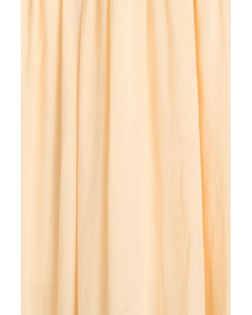 Faithfull The Brand White Hedy Strapless Gathered Linen And Voile Maxi Dress