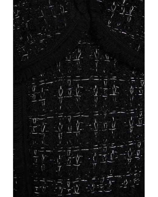 Jonathan Simkhai Black Metallic Bouclé-Tweed Bustier Top