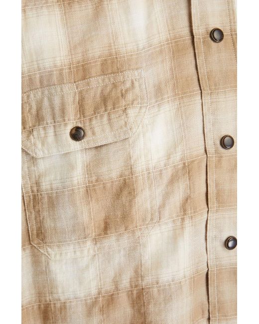 Boglioli Natural Checked Cotton-blend Shirt for men