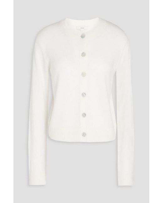 Vince White Wool And Cashmere-blend Cardigan