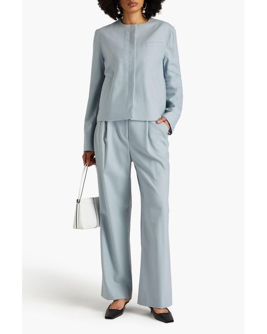 Loulou de Saison Blue Fogo Wool-blend Twill Jacket