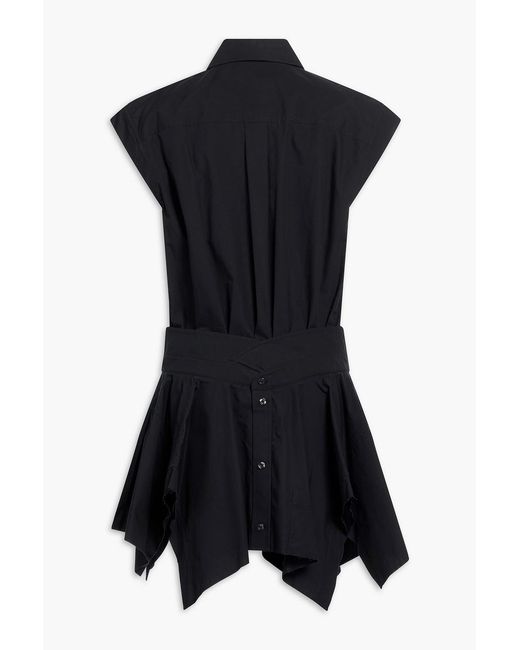 T By Alexander Wang Black Cotton-Poplin Mini Dress