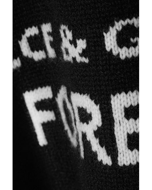 Dolce & Gabbana Black Oversized Intarsia Cashmere Sweater