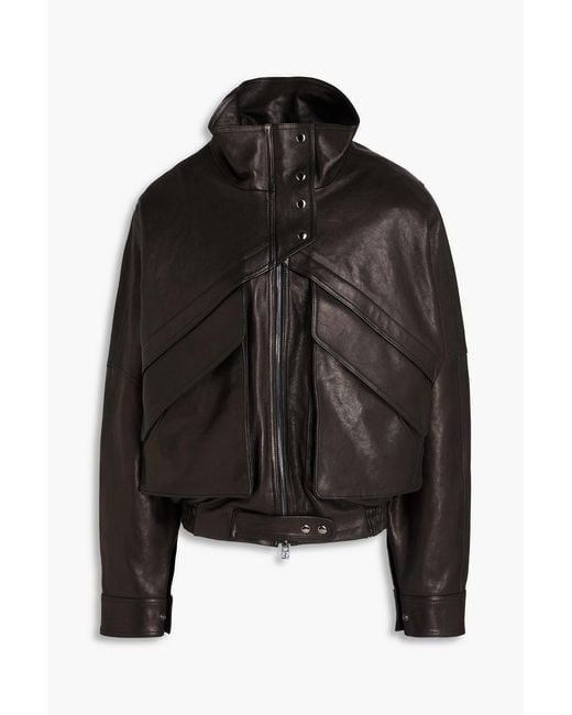 Magda Butrym Black Pebbled-Leather Jacket