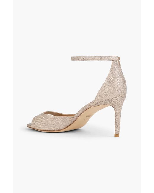 Stuart Weitzman White Lamé Sandals