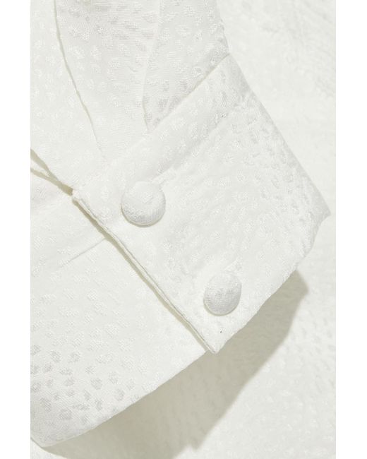 IRO White Jarl Lace-trimmed Satin-jacquard Wrap Top