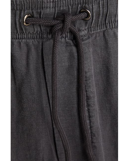 James Perse Gray Linen Drawstring Shorts for men