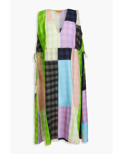 Stine Goya Multicolor Annalie Patchwork-effect Checked Twill Midi Dress