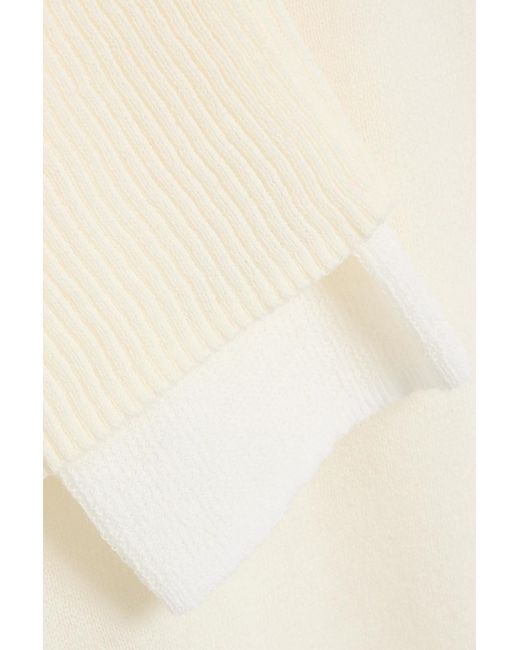 Vince White Layered Cotton-blend Polo Sweater