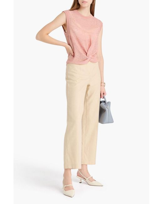 Veronica Beard Pink Kellen Twisted Linen-blend Vest