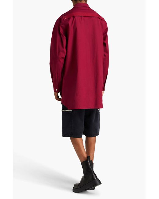 Rick Owens Red Stretch-cotton Overshirt for men