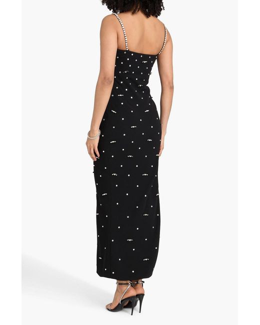 Versace Black Crystal-Embellished Silk-Crepe Maxi Dress