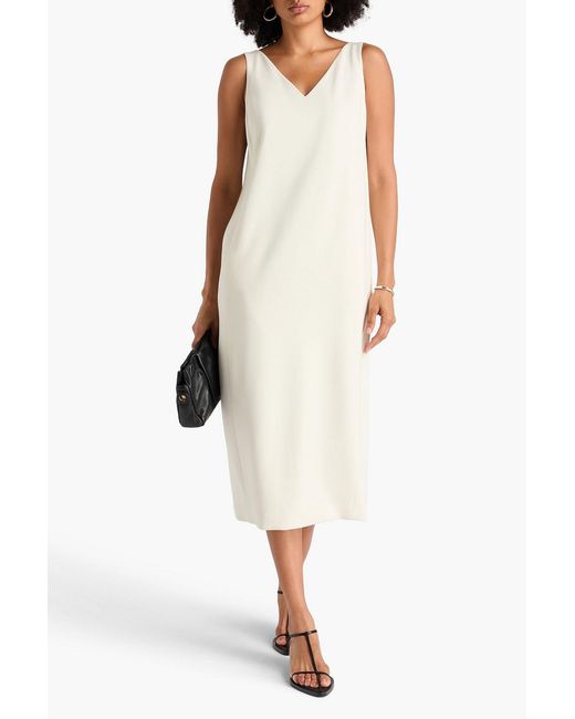 Theory White Crepe Midi Dress