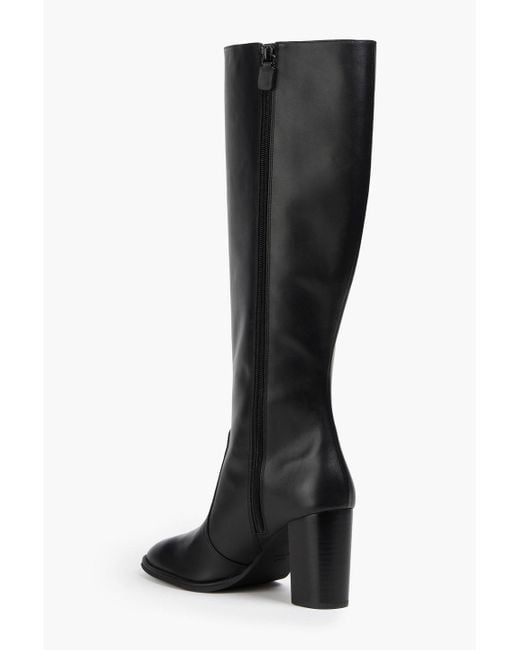 Stuart Weitzman Black Ryland 80 Leather Knee Boots