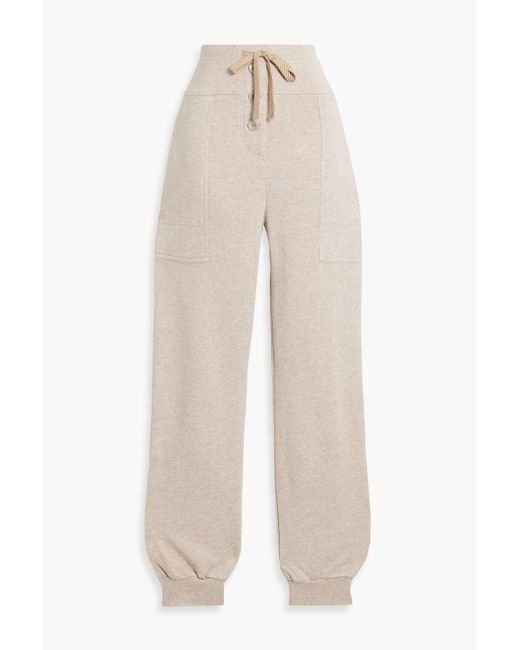 Ulla Johnson White Calla French Cotton-Blend Terry Track Pants