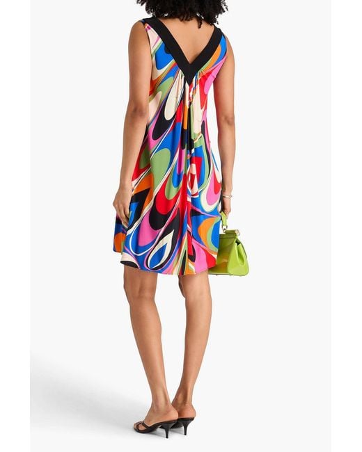 Emilio Pucci Blue Printed Jersey Mini Dress