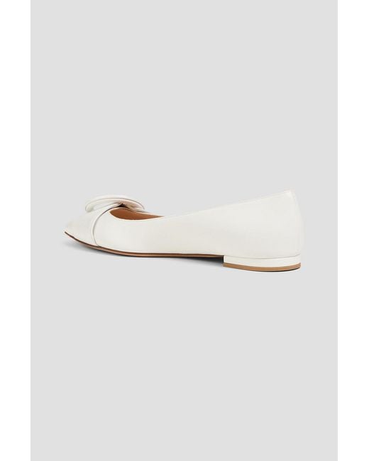 Gianvito Rossi White Venezia Buckled Leather Point-Toe Flats