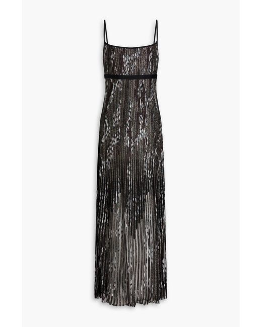 Missoni Black Metallic Ribbed-Knit Maxi Dress