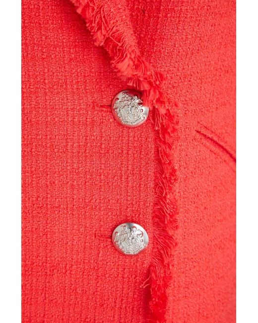 Veronica Beard Red Nayeli Double-breasted Cotton-blend Tweed Jacket