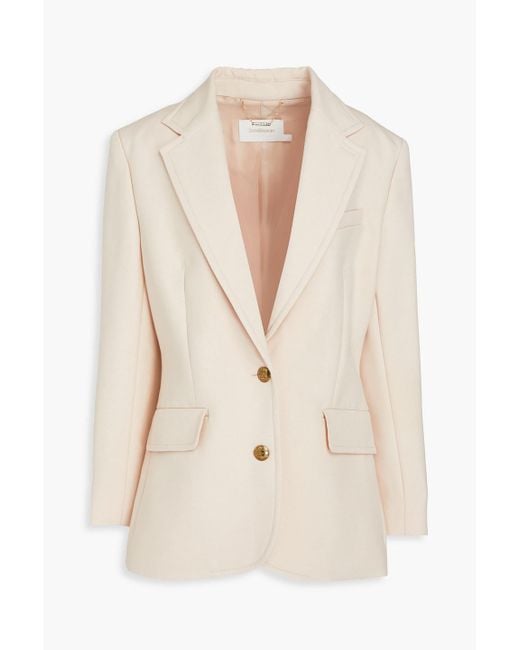 Zimmermann Natural Wool-blend Crepe Blazer