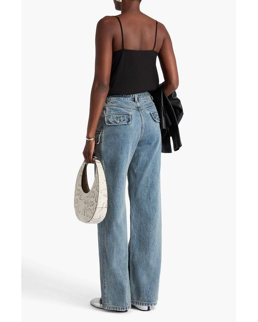 3.1 Phillip Lim Blue Acid-Wash High-Rise Cargo Jeans