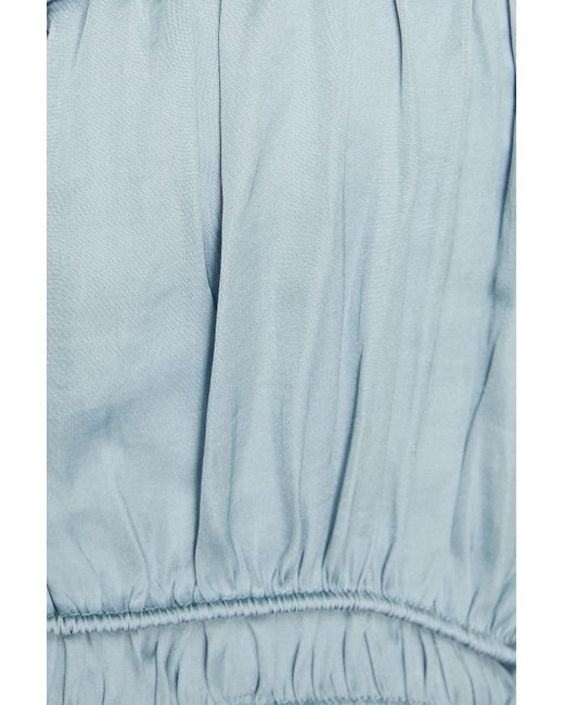 Ba&sh Blue Yael Button-embellished Satin Camisole
