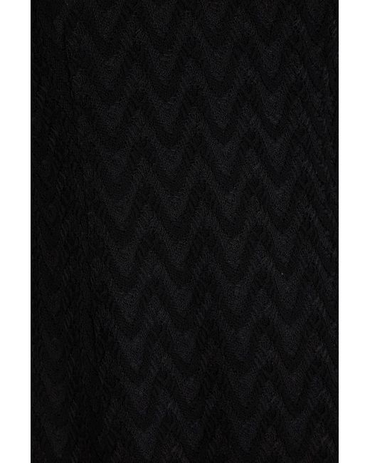 Missoni Black Crochet-knit Wool-blend Mini Dress