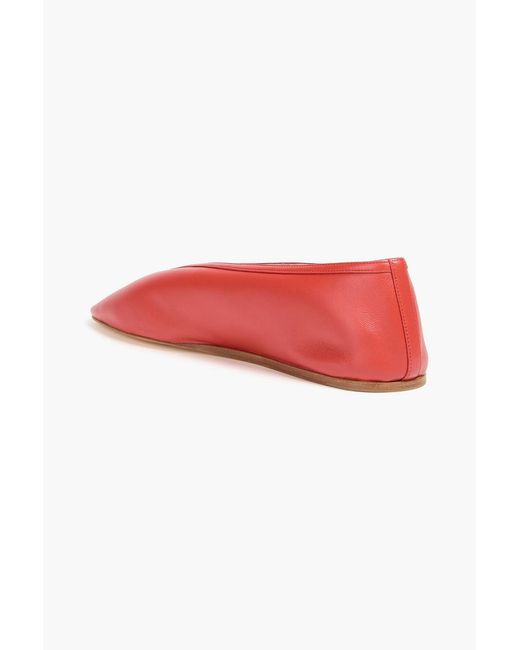 Le Monde Beryl Red Luna Leather Ballet Flats