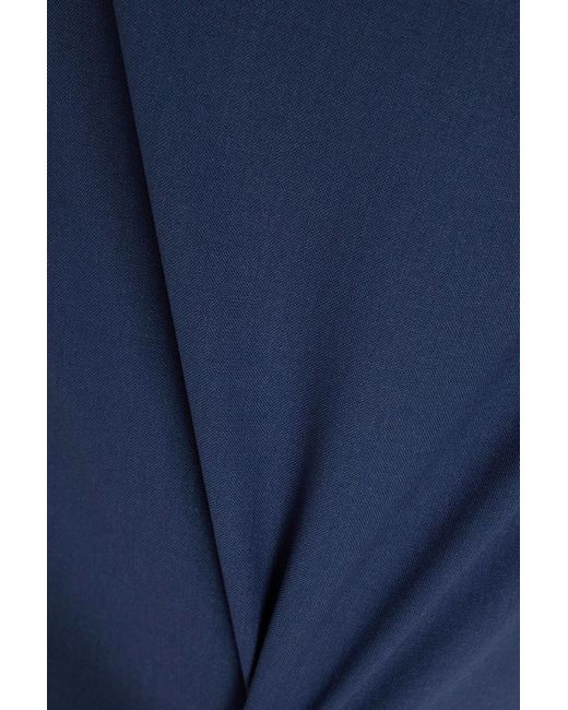 Theory Blue Wool-blend Pencil Skirt