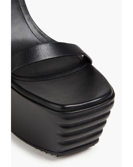 Rick Owens Black Luxor Eyelet-embellished Leather Platform Sandals