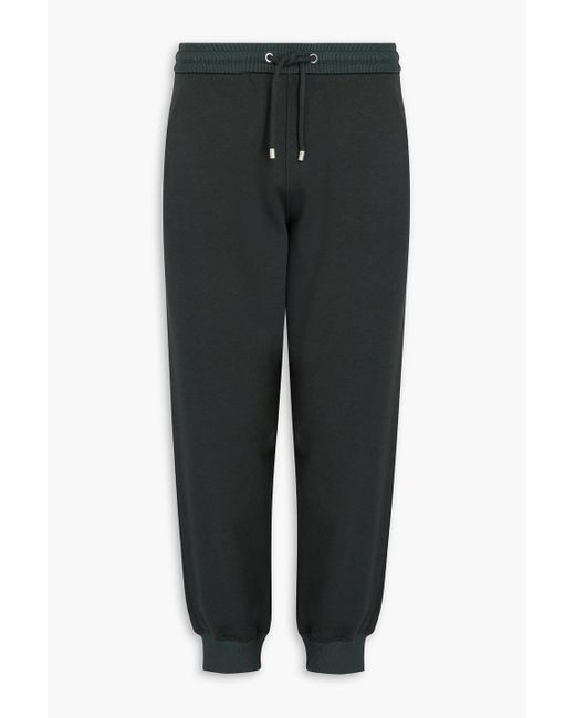 Giorgio Armani Black Tapered Cotton And Cashmere-blend Fleece Sweatpants for men