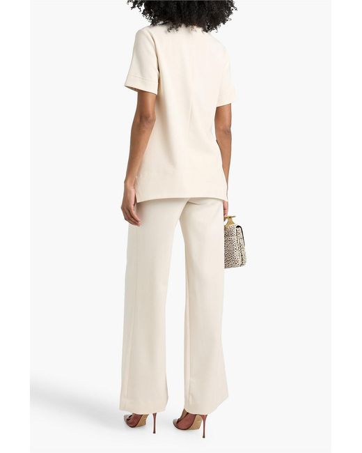 Victoria Beckham Natural Crepe Flared Pants