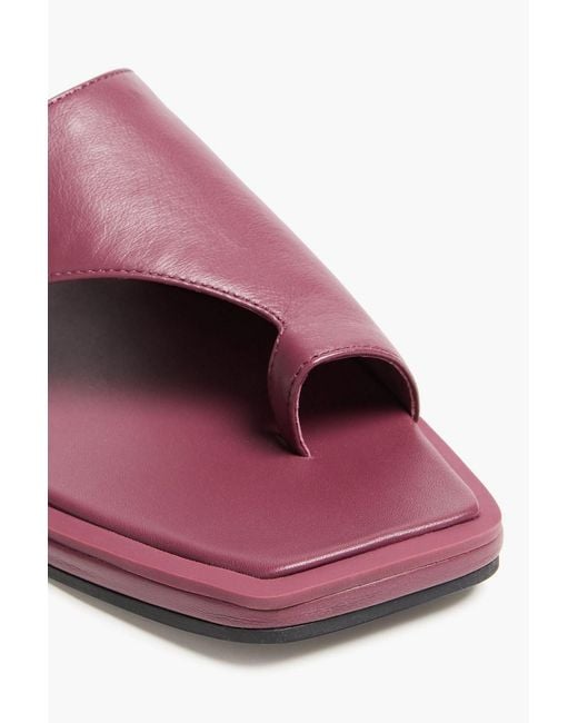 STUDIO AMELIA Red Ida Leather Slides
