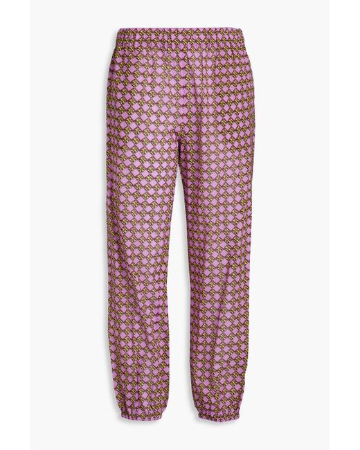 Tory Burch Printed Cotton-voile Tapered Pants