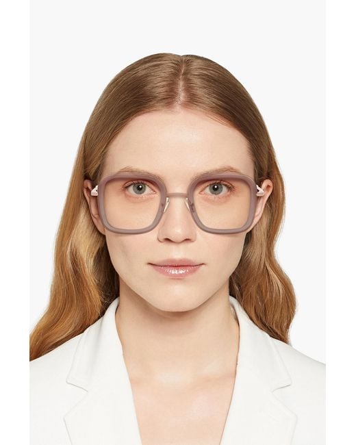 Zimmermann Pink Square-Frame Acetate Sunglasses