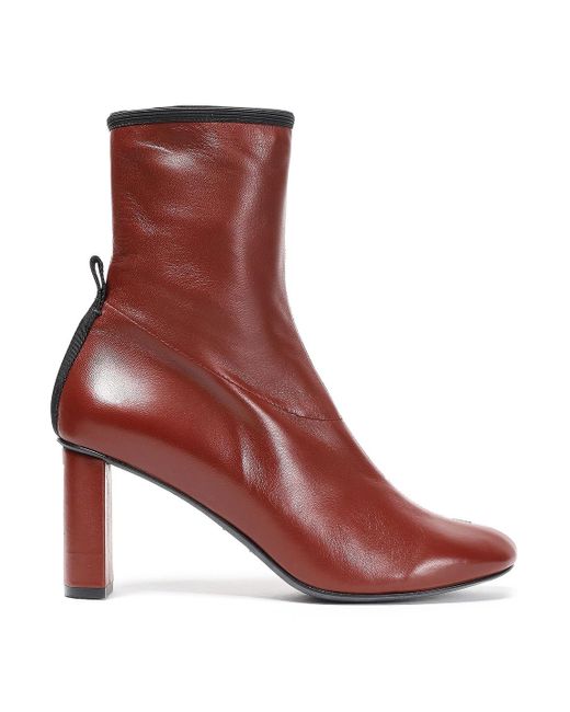 Joseph Red Leather Ankle Boots