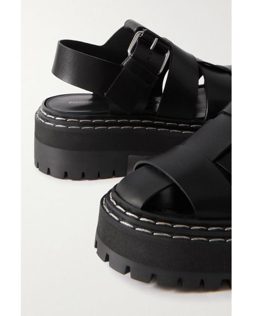 Proenza Schouler Black Leather Platform Sandals