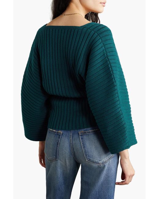 Mara Hoffman Green Jocelyn Ribbed Cotton-blend Sweater