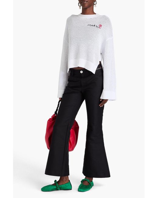 Marni Black Cotton Flared Pants