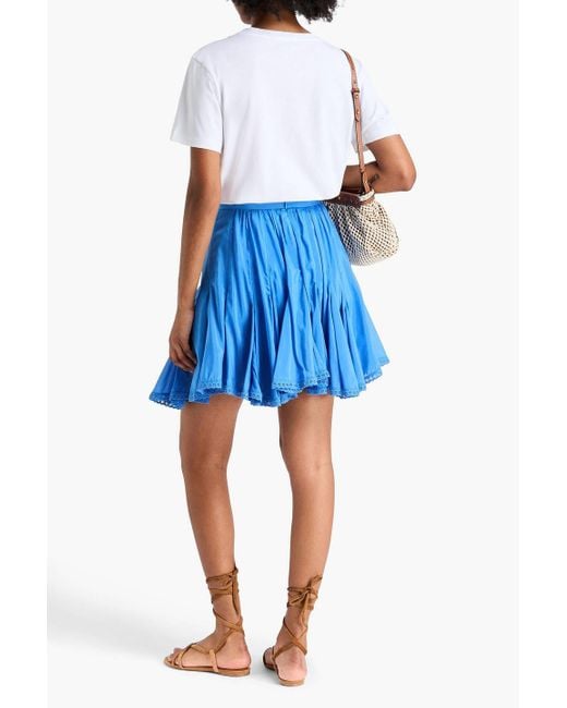Isabel Marant Blue Griselda Cotton And Silk-blend Voile Mini Skirt