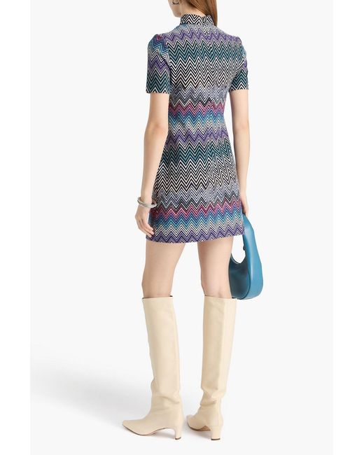 Missoni Blue Wool Mini Dress