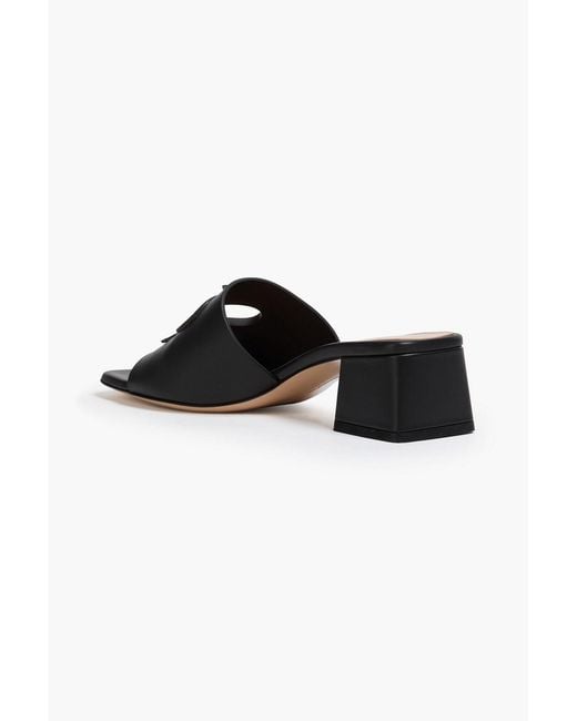 Gianvito Rossi Black Ribbon Leather Mules